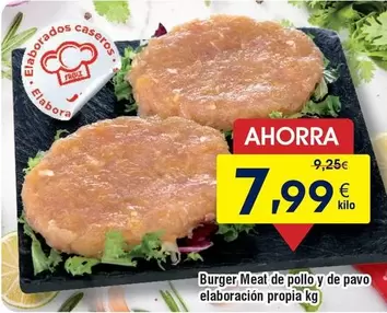Oferta de Burger Meat De Pollo Y De Pavo Elaboracion Propia por 7,99€ en Froiz