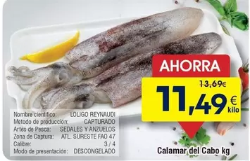Oferta de Loligo Reyvaudi Capturado por 11,49€ en Froiz