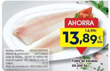 Oferta de Filete De Bacalao por 13,89€ en Froiz