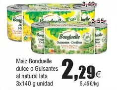 Oferta de Bonduelle - Maiz Dulce O Guisantes Al Natural Lata por 2,29€ en Froiz