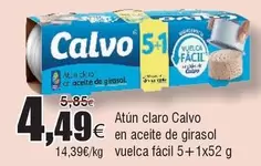 Oferta de Calvo - Atun Claro En Aceite De Girasol por 4,49€ en Froiz