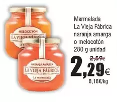 Oferta de Vieta - Mermelada La Vieja Fábrica Naranja Amarga O Melocoton por 2,29€ en Froiz