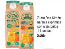 Oferta de Simon - Zumo Don  Naranja Exprimida Con O Sin Pulpa por 3€ en Froiz