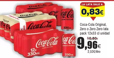 Oferta de Coca-Cola - Original, Zero O Zero Zero Lata por 9,96€ en Froiz