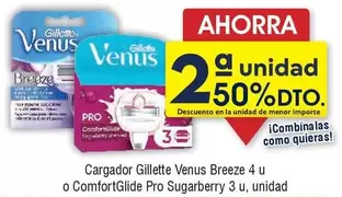 Oferta de Gillette - Cargador Venus Breeze 4 U O Comfort Glide Pro Sugarberry 3u en Froiz