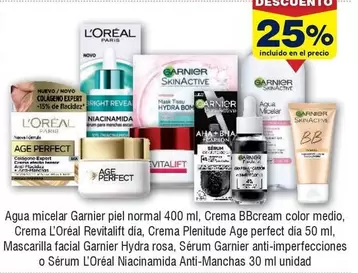 Oferta de L'Oréal - Agua Micelar Garnier Piel Normal Crema Bbcream Color Medio en Froiz