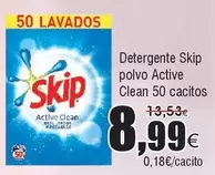 Oferta de Skip - Detergente Polvo Active Clean por 8,99€ en Froiz