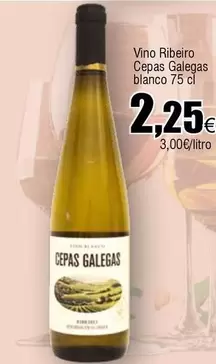 Oferta de Blanco - Vino Ribeiro Cepas Galegas por 2,25€ en Froiz