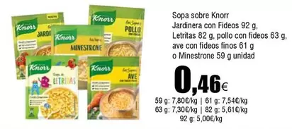 Oferta de Knorr - Sopa Sobre por 0,46€ en Froiz