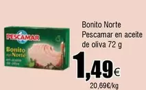 Oferta de Pescamar - Bonito Norte En Aceite De Oliva por 1,49€ en Froiz