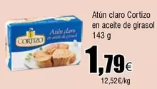 Oferta de Cortizo - Atun Claro En Aceite De Girasol por 1,79€ en Froiz