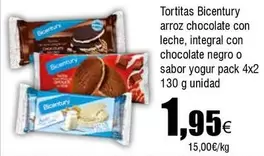 Oferta de Bicentury - Tortitas Arcoz Chocolate Con Leche, Integral Con Chocolate Negro O Sabor Yogur por 1,95€ en Froiz