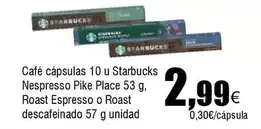 Oferta de Nespresso - Café Cápsulas 10 U Starbucks por 2,99€ en Froiz