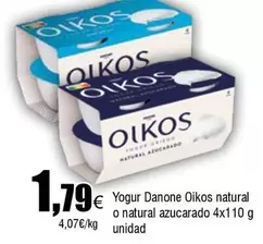 Oferta de OIKOS - Yogur Natural Azucarado por 1,79€ en Froiz