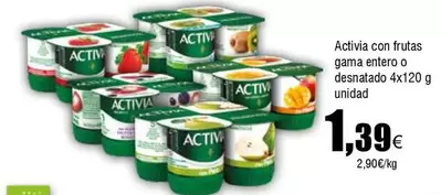 Oferta de Danone - Activia Con Frutas Gama Entero O Desnatado por 1,39€ en Froiz