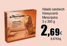 Oferta de Helado Sandwich Menorquina por 2,69€ en Froiz