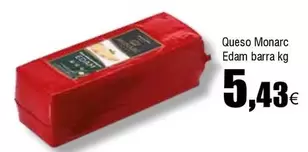 Oferta de Monarc - Queso Edam Barra por 5,43€ en Froiz