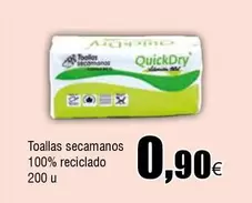 Oferta de Toallas Secamanos 100% Reciclado por 0,9€ en Froiz