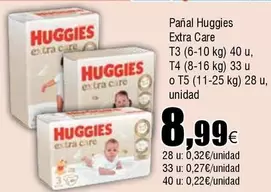 Oferta de Huggies - Pañal Extra Care por 8,99€ en Froiz