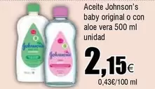Oferta de Johnson's - Aceite Original O Con Aloe Vera por 2,15€ en Froiz