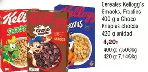 Oferta de Kellogg's - Cereales Smacks, Frosties O Choco Krispies Chocos por 3€ en Froiz