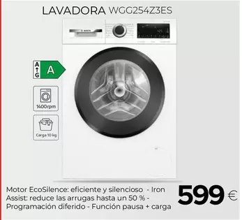 Oferta de Lavadora Wgg254z3es por 599€ en Tien 21