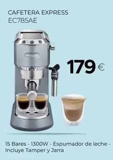 Oferta de DeLonghi - Cafetera Express EC785AE por 179€ en Tien 21