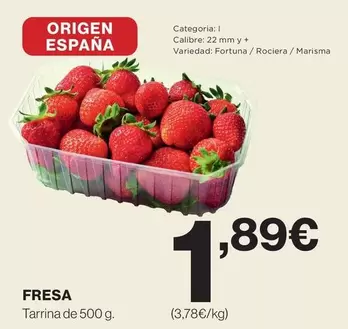 Oferta de Origen - Fresa por 1,89€ en Supercor