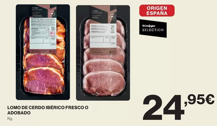 Oferta de Origen - Lomo De Cerdo Ibérico Fresco O Adobado por 24,95€ en El Corte Inglés