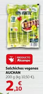 Oferta de Auchan - Salchichas Veganas por 2,1€ en Alcampo