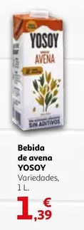 Oferta de YoSoy - Bebida De Avena por 1,39€ en Alcampo