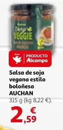 Oferta de Auchan - Salsa De Soja Vegana Estilo Bolonesa por 2,59€ en Alcampo