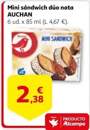 Oferta de Auchan - Mini Sandwich Dúo Nata por 2,38€ en Alcampo