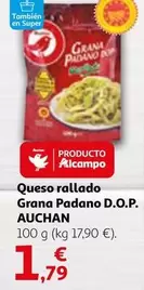 Oferta de Auchan - Queso Rallado Grana Padano D.o.p. por 1,79€ en Alcampo