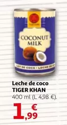 Oferta de Tiger khan - Leche De Coco por 1,99€ en Alcampo