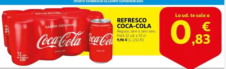 Oferta de Coca-Cola - Refresco por 0,83€ en Alcampo