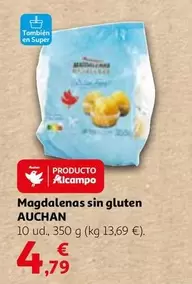 Oferta de Auchan - Magdalenas Sin Gluten por 4,79€ en Alcampo