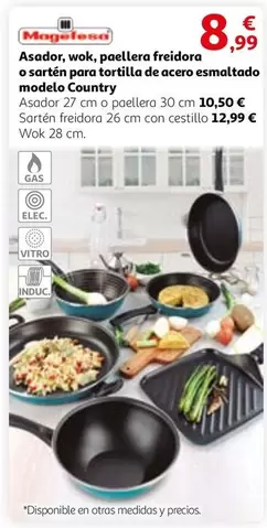 Oferta de Campofrío - Asador, Wook, Paellera Freidora O Sarten Para Tortilla De Acero Esmaltado Modelo Country por 8,99€ en Alcampo