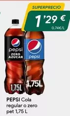 Oferta de Pepsi - Cola Regular O Zero por 1,29€ en Masymas