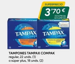 Oferta de Tampax - Tampones Compak por 3,7€ en Masymas
