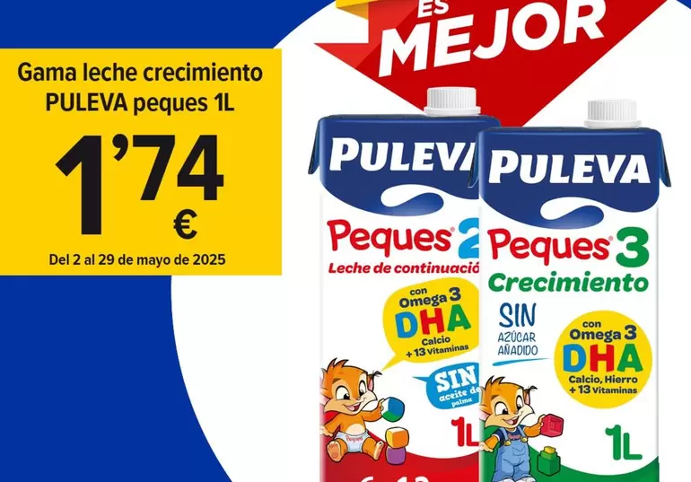 Oferta de Puleva - Gama Leche Crecimiento Peques por 1,74€ en Cash Fresh
