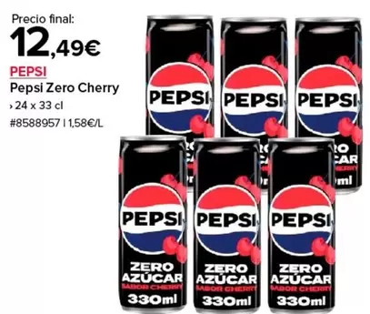 Oferta de Pepsi - Zero Cherry por 12,49€ en Costco