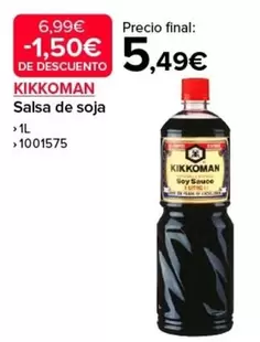Oferta de Kikkoman - Salsa De Soja por 5,49€ en Costco