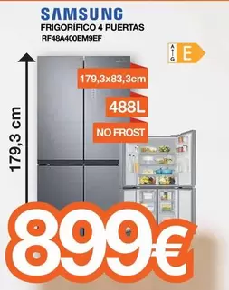 Oferta de Samsung - Frigorífico 4 Puertas RF48A400EM9EF por 899€ en Expert