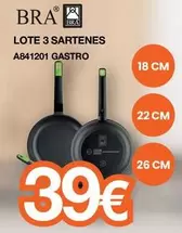 Oferta de Bra - Lote 3 Sartenes A841201 Gastro por 39€ en Expert