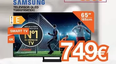 Oferta de Samsung - Televisor Qled TQ65Q70DATXXC  por 749€ en Expert