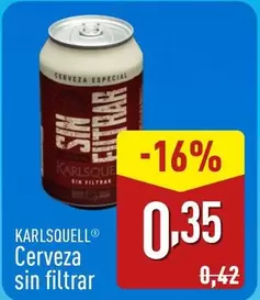 Oferta de Karlsquell - Cerveza Sin Filtrar por 0,35€ en ALDI