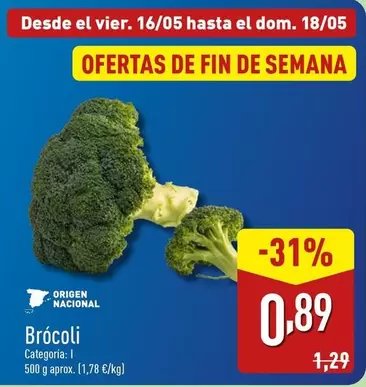 Oferta de Origen - Brocoli por 0,89€ en ALDI