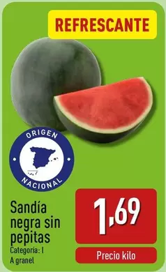 Oferta de Origen - Sandia Negra Sin Pepitas por 1,69€ en ALDI