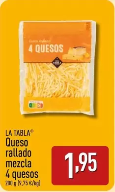 Oferta de Queso Rallado Mezcla 4 Quesos por 1,95€ en ALDI
